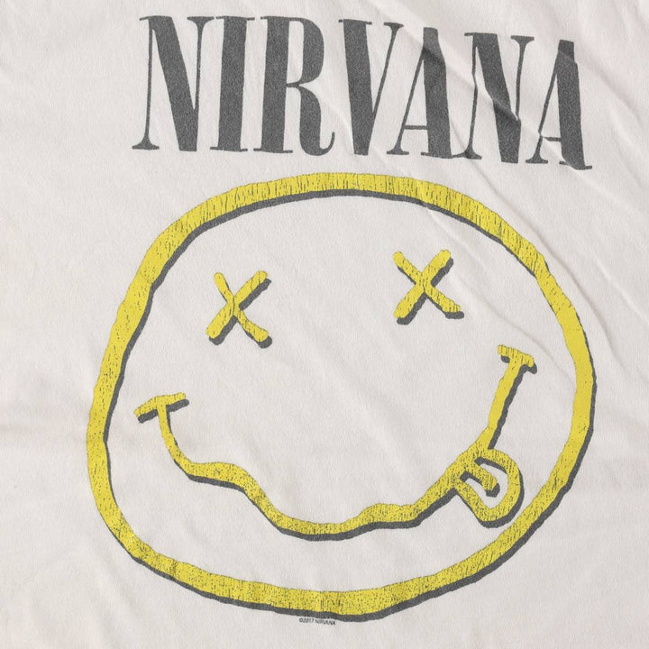 NIRVANA Nirvana Band T-shirt, Women's L size cotton white type Vintage Second Hand