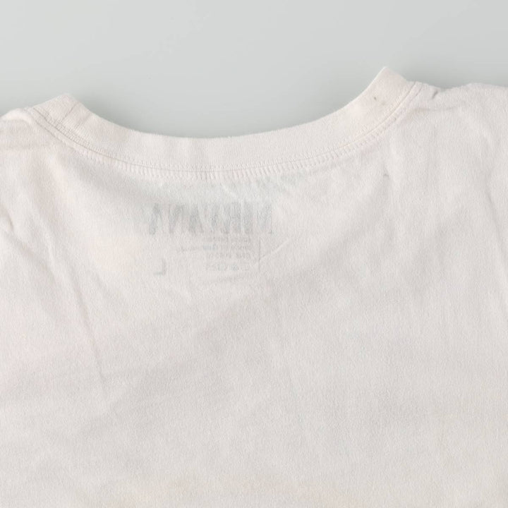 NIRVANA Nirvana Band T-shirt, Women's L size cotton white type Vintage Second Hand