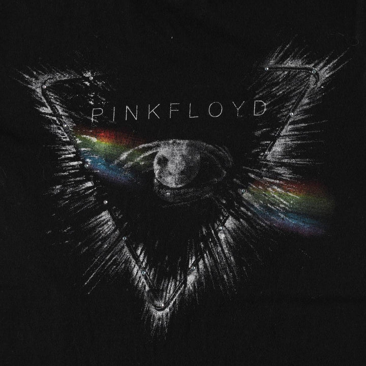 PINK FLOYD Rhinestone Band T-Shirt (Women's Size XS) unclear black type Vintage Second Hand