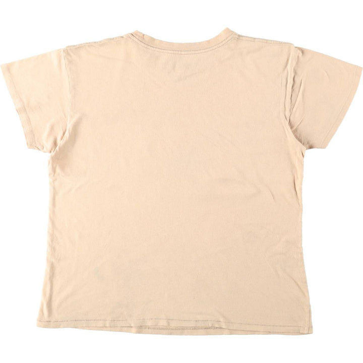 GUNS N' ROSES Skull Pattern Band T-Shirt (Women's Size L) cotton beige type brown Vintage Second Hand