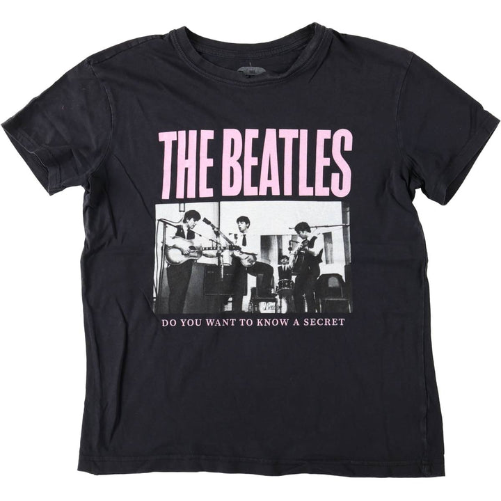 THE BEATLES Band T-shirt, Band T, Men's XS size cotton black type Vintage Second Hand