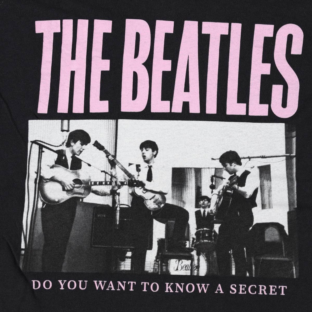 THE BEATLES Band T-shirt, Band T, Men's XS size cotton black type Vintage Second Hand