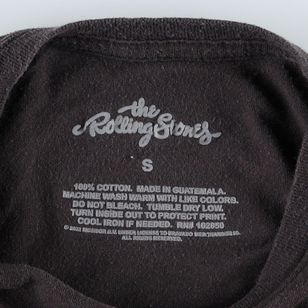 THE ROLLING STONES band T-shirt, women's size S cotton black type Vintage Second Hand