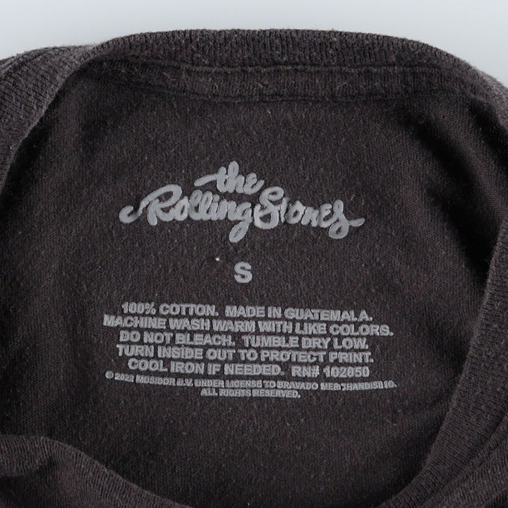 THE ROLLING STONES band T-shirt, women's size S cotton black type Vintage Second Hand