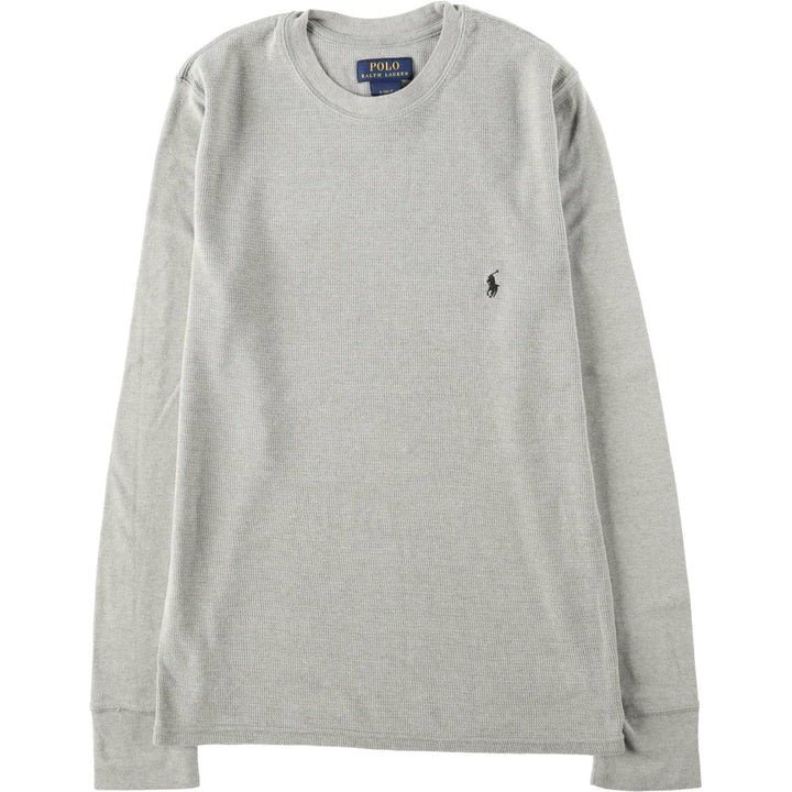 Ralph Lauren POLO RALPH LAUREN Thermal T-shirt, Waffle, Women's Size Small cotton gray type Vintage Second Hand