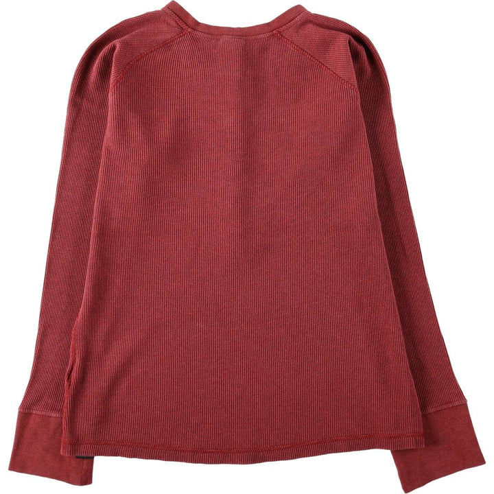 Patagonia ORGANIC COTTON 54315FA17 Henley Neck Thermal Long-Sleeve T-Shirt (Waffle Pattern, Women's Size S) cotton wine-red Vintage Second Hand