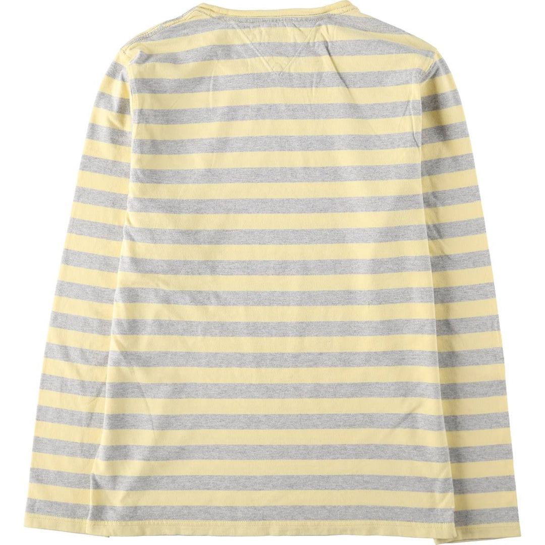Tommy Hilfiger DENIM Striped Long-Sleeve T-Shirt (Women's Size M) unclear lemon yellow Vintage Second Hand
