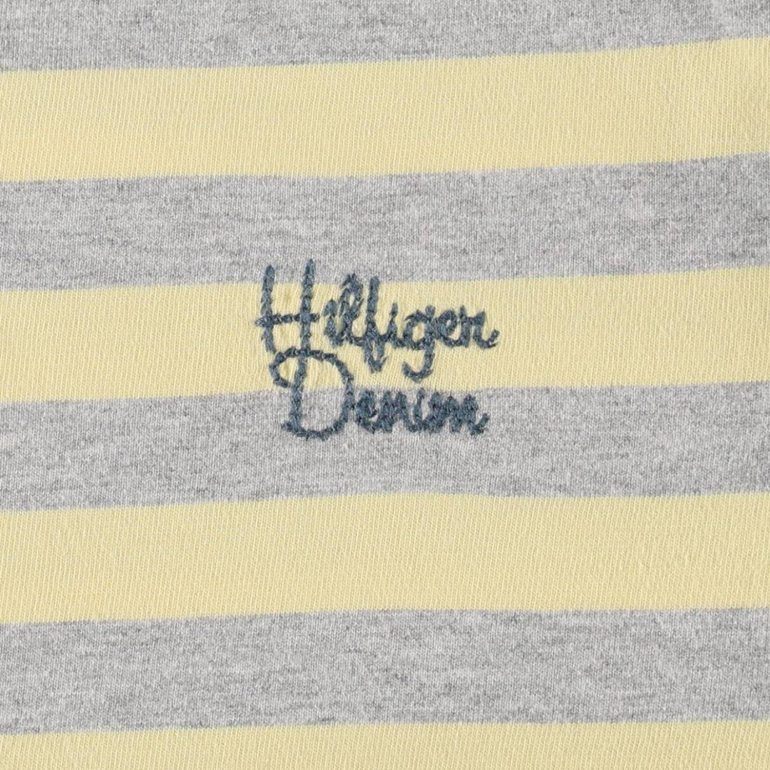 Tommy Hilfiger DENIM Striped Long-Sleeve T-Shirt (Women's Size M) unclear lemon yellow Vintage Second Hand