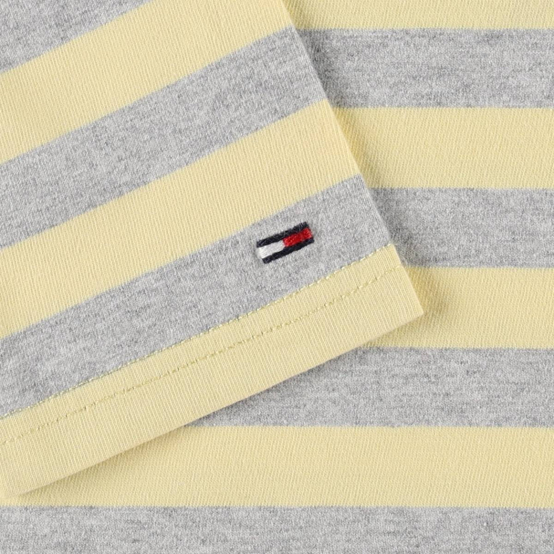 Tommy Hilfiger DENIM Striped Long-Sleeve T-Shirt (Women's Size M) unclear lemon yellow Vintage Second Hand