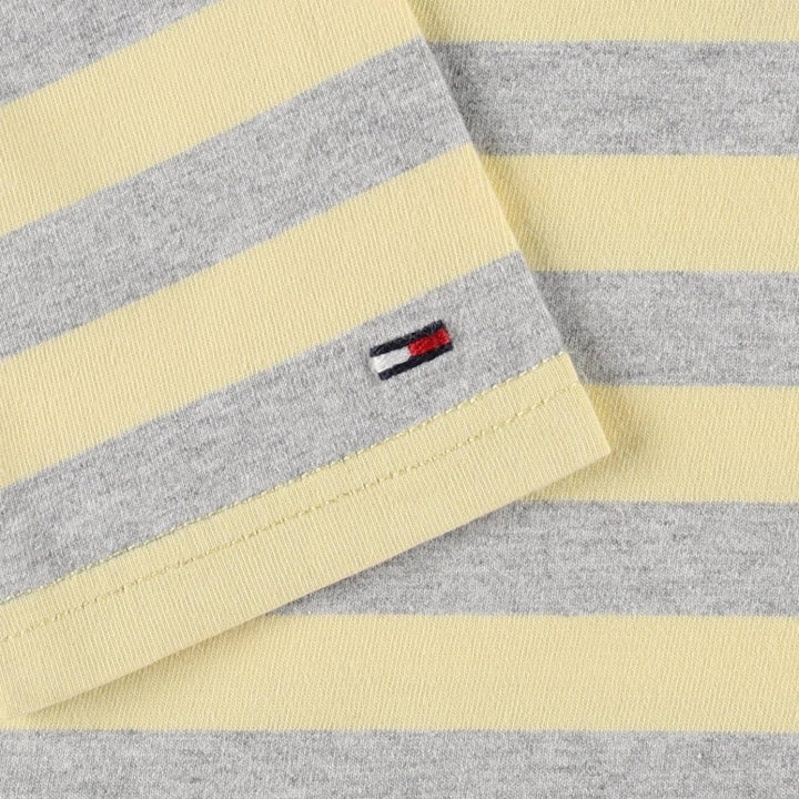 Tommy Hilfiger DENIM Striped Long-Sleeve T-Shirt (Women's Size M) unclear lemon yellow Vintage Second Hand