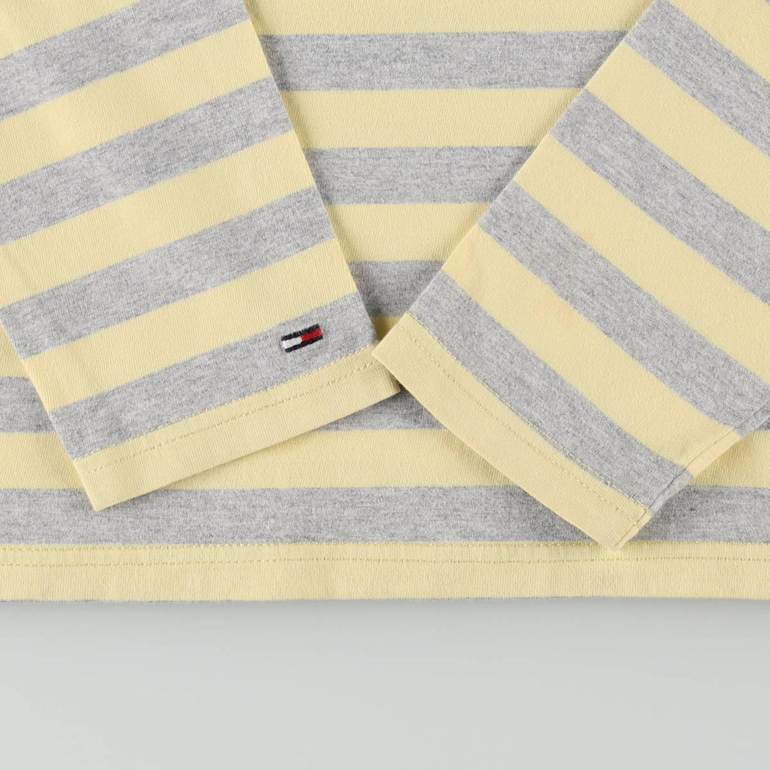 Tommy Hilfiger DENIM Striped Long-Sleeve T-Shirt (Women's Size M) unclear lemon yellow Vintage Second Hand