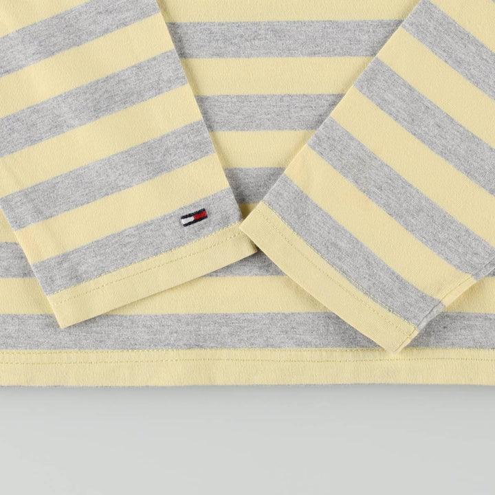 Tommy Hilfiger DENIM Striped Long-Sleeve T-Shirt (Women's Size M) unclear lemon yellow Vintage Second Hand