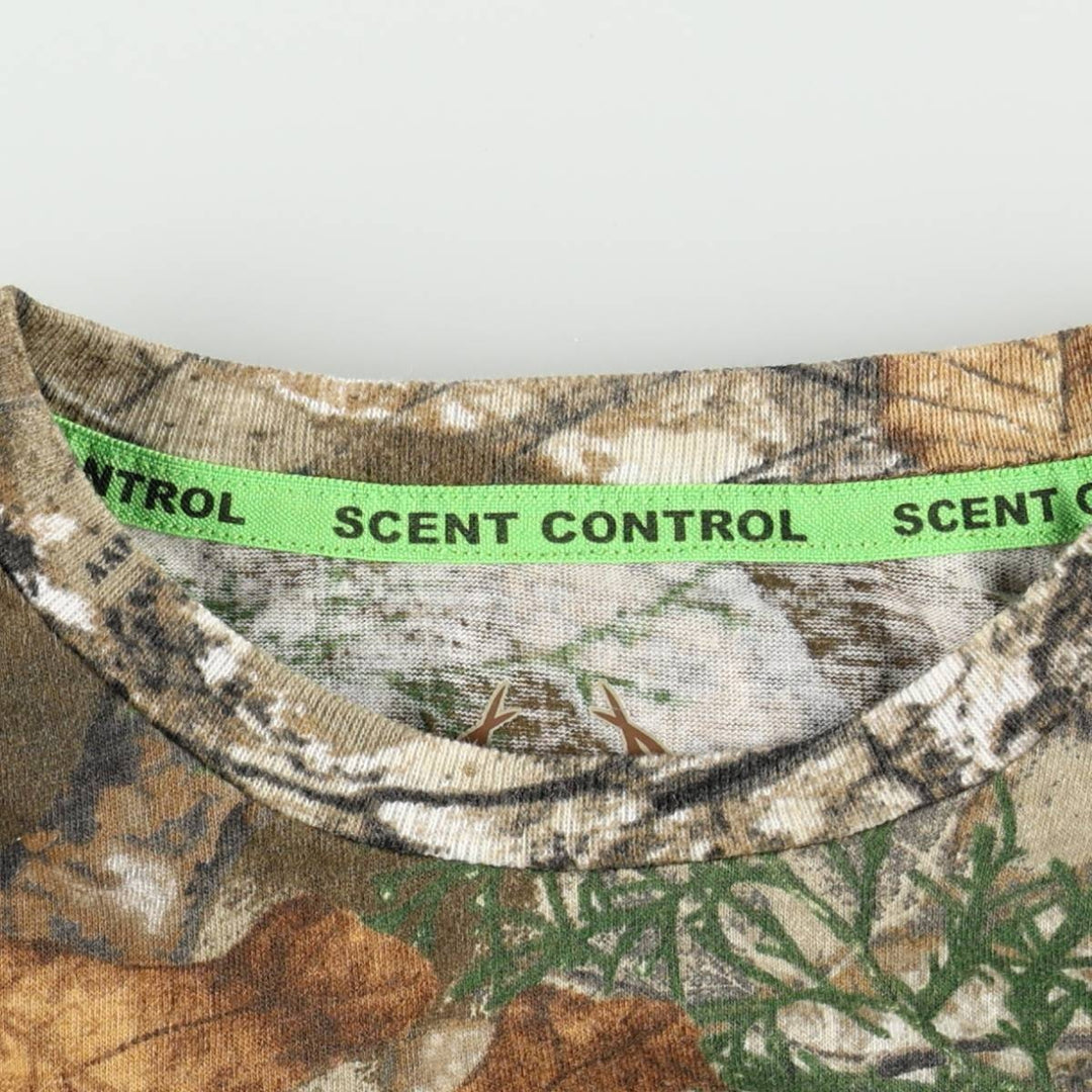 REALTREE Camouflage Pattern Long-Sleeve T-Shirt (Women's Size M) cotton Khaki type brown Vintage Second Hand