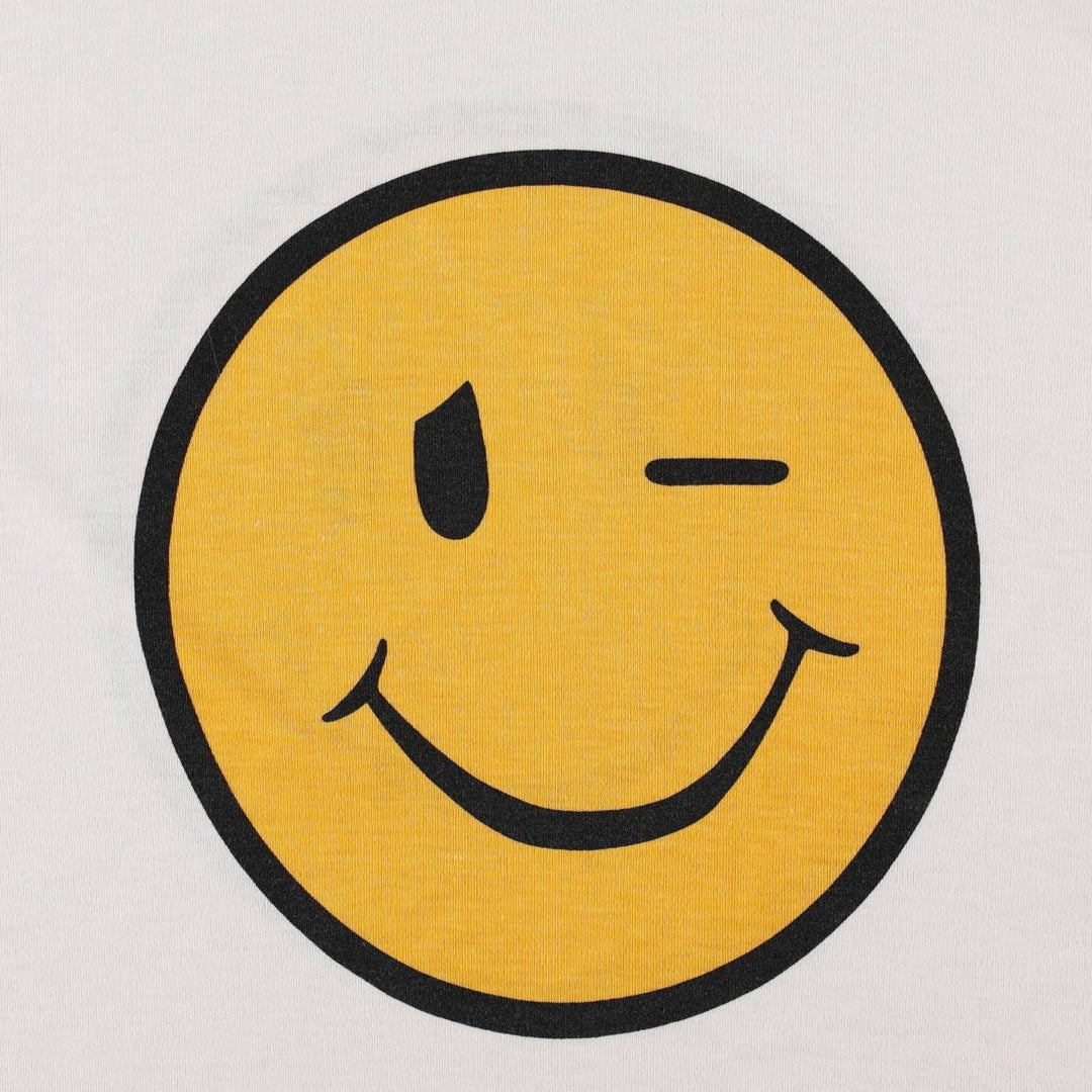 GITANO Smile Long T-Shirt (Women's Size M) polyester white type Vintage Second Hand