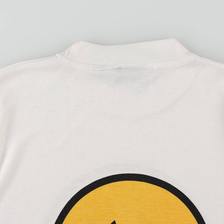 GITANO Smile Long T-Shirt (Women's Size M) polyester white type Vintage Second Hand