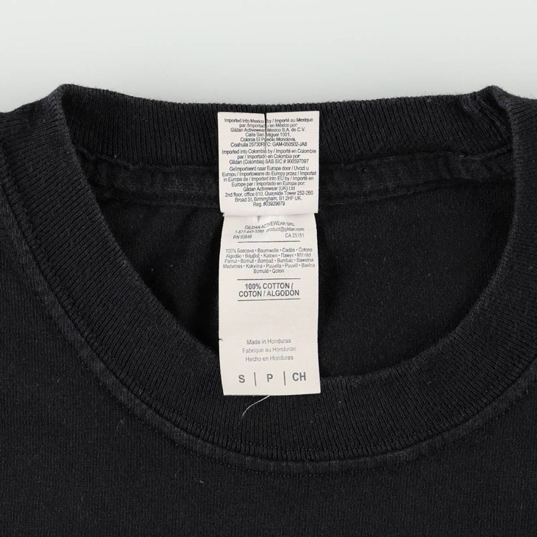 Gildan Ozuna Long-Sleeve Wrap T-Shirt (Men's Size S) cotton black type Vintage Second Hand