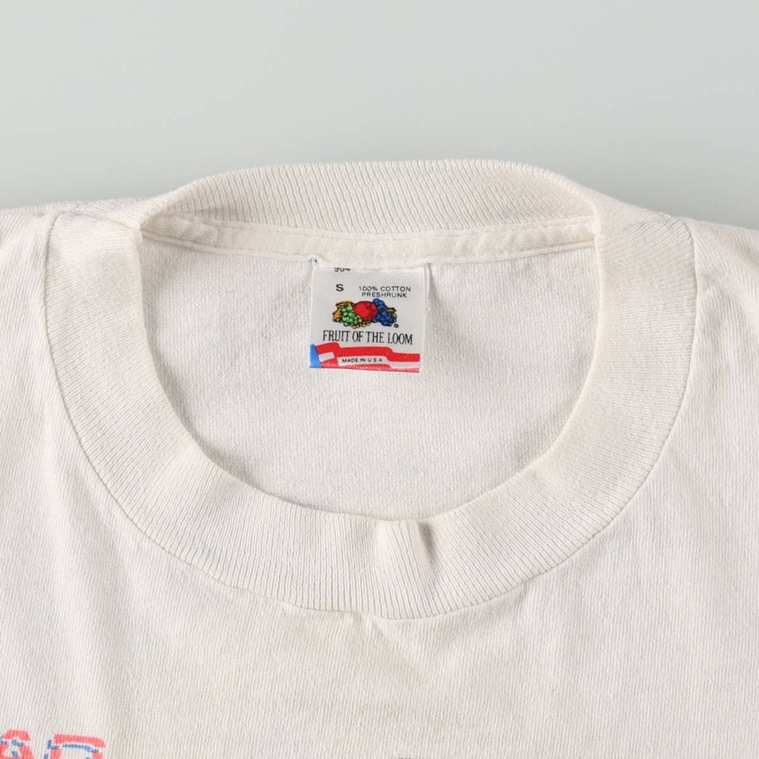 90'S Fruit of the Loom Long-Sleeve T-Shirt, Made in USA, Women's Size S (Equivalent), Vintage cotton white type Vintage Second Hand