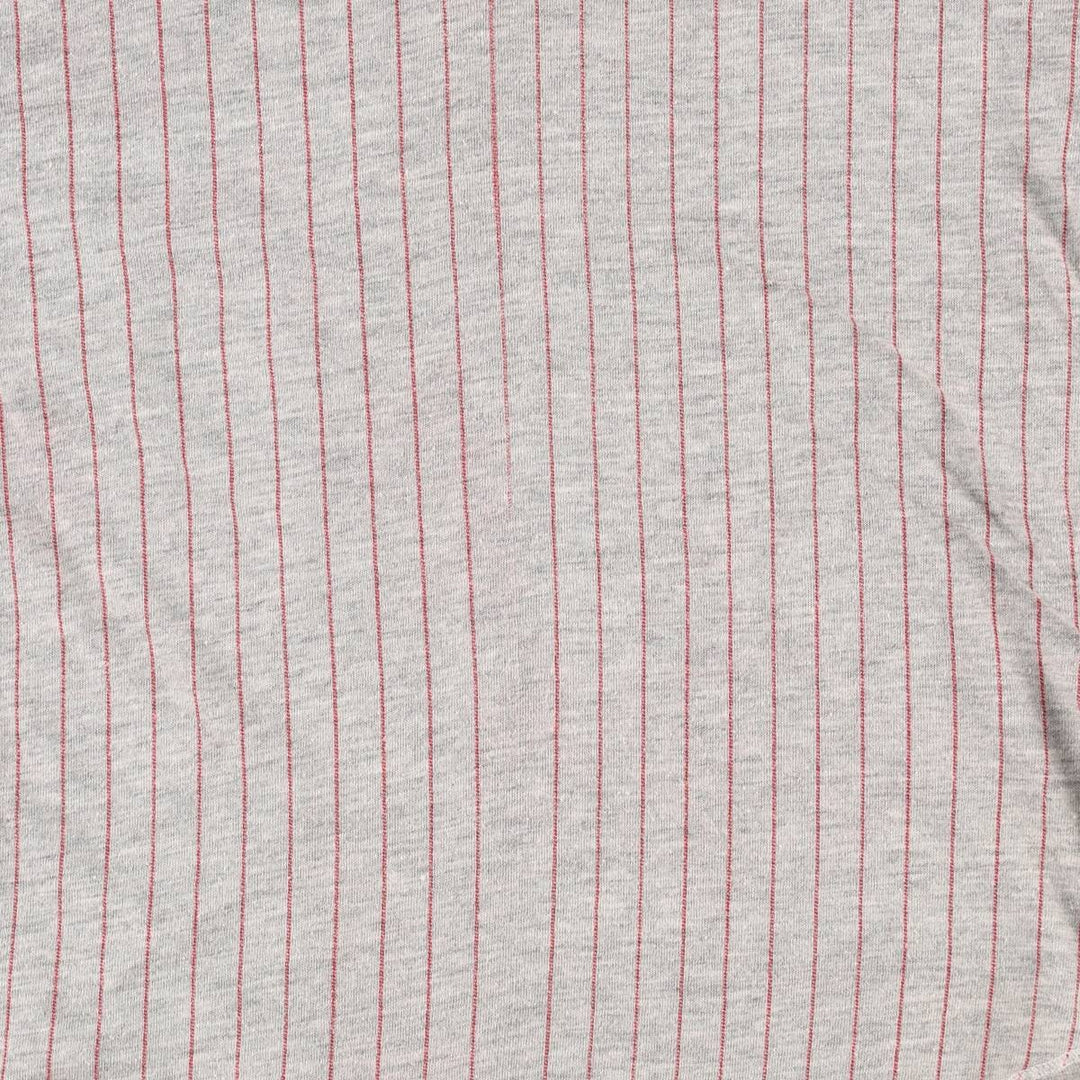 Quality Goods JMD Corp Stripe Pattern 3/4 Sleeve Raglan T-Shirt, Made in Canada, Women's Size M (Equivalent), Vintage cotton red type Vintage Second Hand