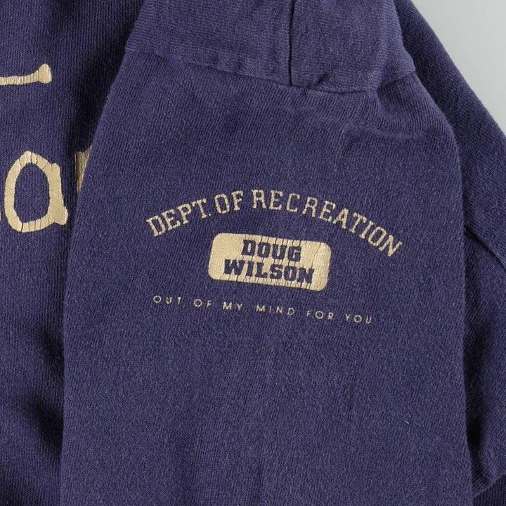 80'S Sportswear Hooded Long-Sleeve T-Shirt, Made in USA, Men's Size S (Equivalent), Vintage cotton navy blue type Vintage Second Hand