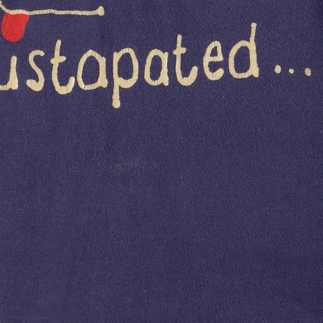 80'S Sportswear Hooded Long-Sleeve T-Shirt, Made in USA, Men's Size S (Equivalent), Vintage cotton navy blue type Vintage Second Hand