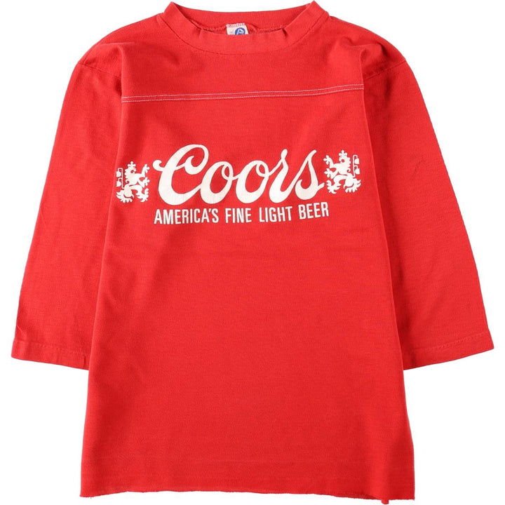 70s-80'S Artex Coors Advertising 3/4 Sleeve Long T-Shirt, Made in USA, Women's Size M (Equivalent), Vintage cotton red type Vintage Second Hand
