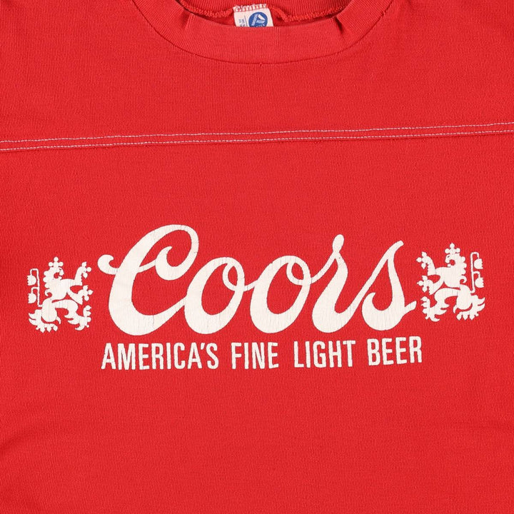70s-80'S Artex Coors Advertising 3/4 Sleeve Long T-Shirt, Made in USA, Women's Size M (Equivalent), Vintage cotton red type Vintage Second Hand