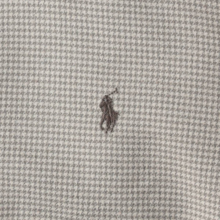 Ralph Lauren POLO RALPH LAUREN Houndstooth Pattern Long-Sleeve Cotton Check Shirt, Women's Size M (approx.) cotton Beige type Vintage Second Hand