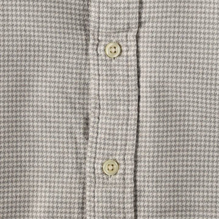 Ralph Lauren POLO RALPH LAUREN Houndstooth Pattern Long-Sleeve Cotton Check Shirt, Women's Size M (approx.) cotton Beige type Vintage Second Hand