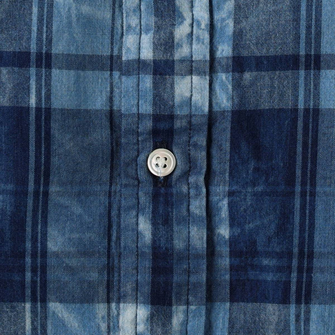 Ralph Lauren POLO RALPH LAUREN BOY FRIEND FIT Long-Sleeve Cotton Check Shirt, Women's Size S (approx.) cotton blue type Vintage Second Hand