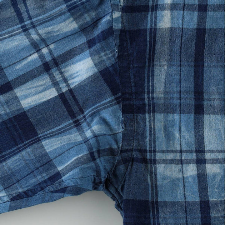 Ralph Lauren POLO RALPH LAUREN BOY FRIEND FIT Long-Sleeve Cotton Check Shirt, Women's Size S (approx.) cotton blue type Vintage Second Hand