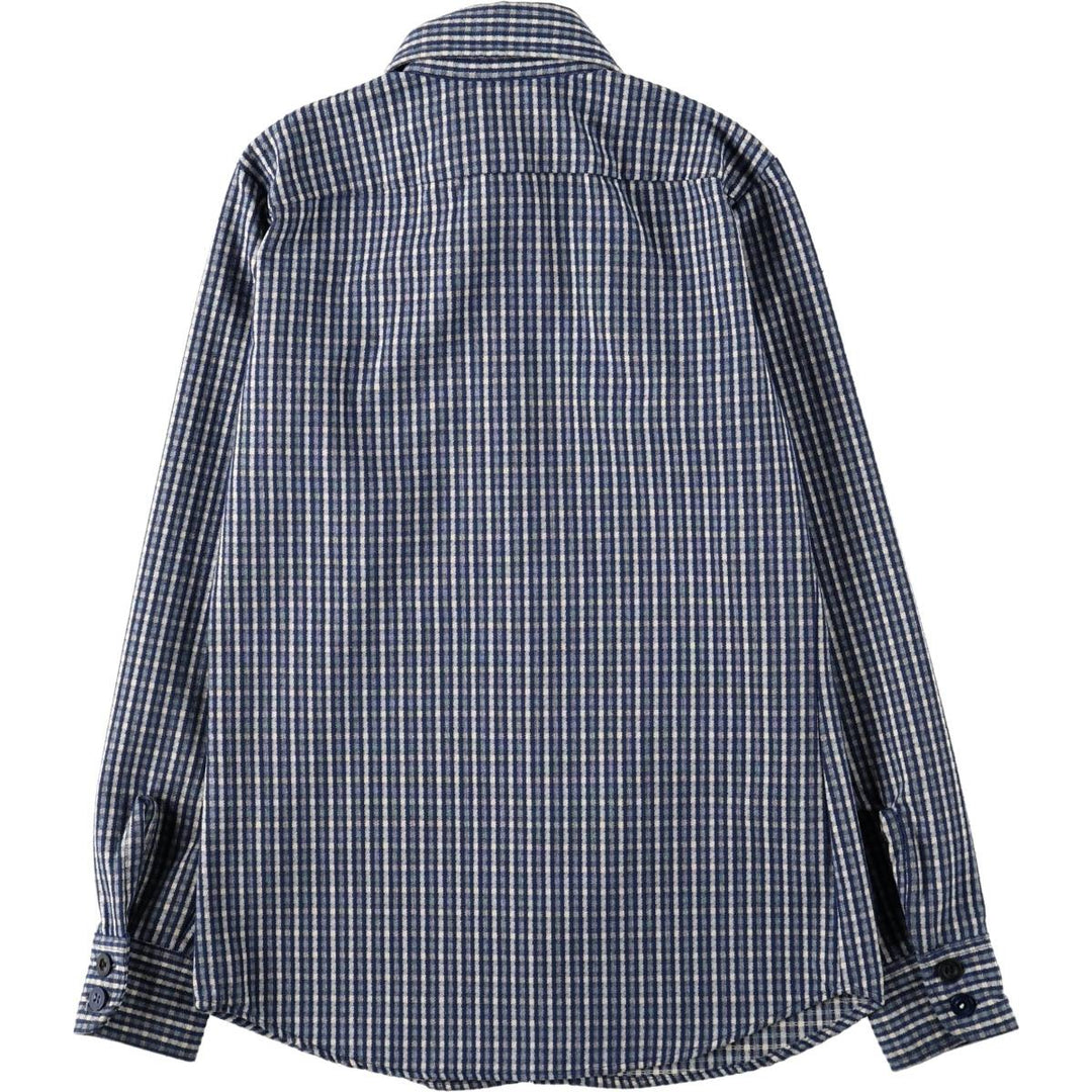 1970'S Levi's long-sleeved check shirt, women's size S equivalent, vintage. unclear navy blue type Vintage Second Hand