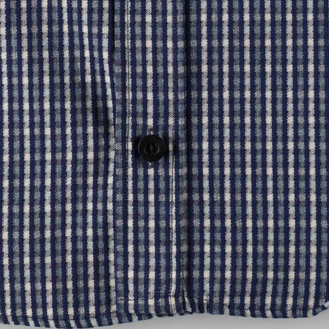 1970'S Levi's long-sleeved check shirt, women's size S equivalent, vintage. unclear navy blue type Vintage Second Hand