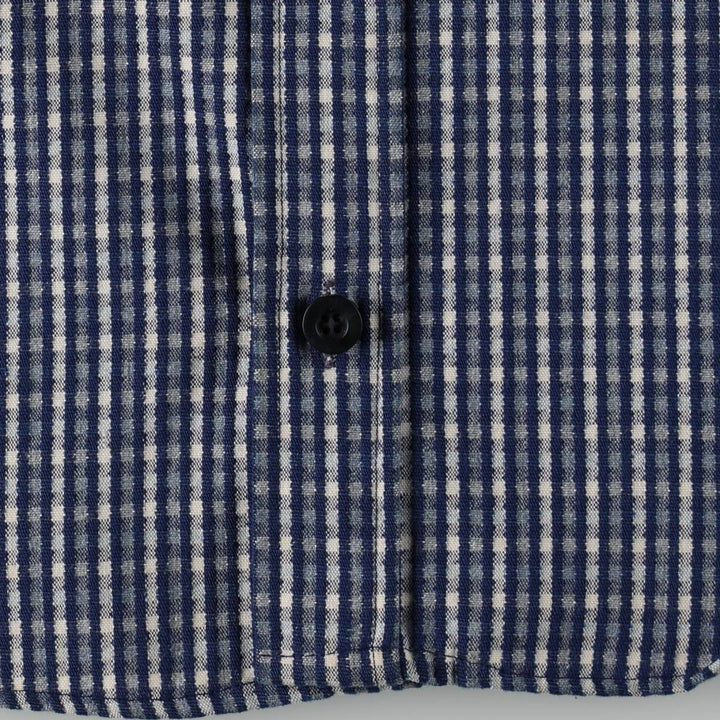 1970'S Levi's long-sleeved check shirt, women's size S equivalent, vintage. unclear navy blue type Vintage Second Hand