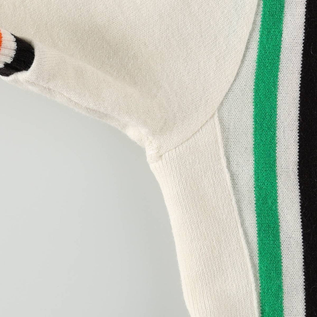 Vintage 70s-80'S TRICOTS DU ROCHER SEM Half-Zip Short-Sleeve Cycling Shirt, Made in France, Women's Size S (approx.) acrylic white type Vintage Second Hand