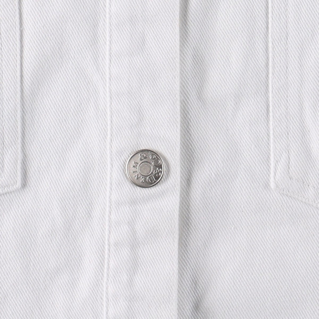 DENIM And Co Short-Sleeve Denim Shirt Jacket, Women's Size XL cotton white type Vintage Second Hand