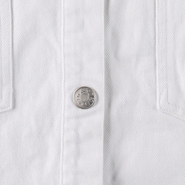 DENIM And Co Short-Sleeve Denim Shirt Jacket, Women's Size XL cotton white type Vintage Second Hand