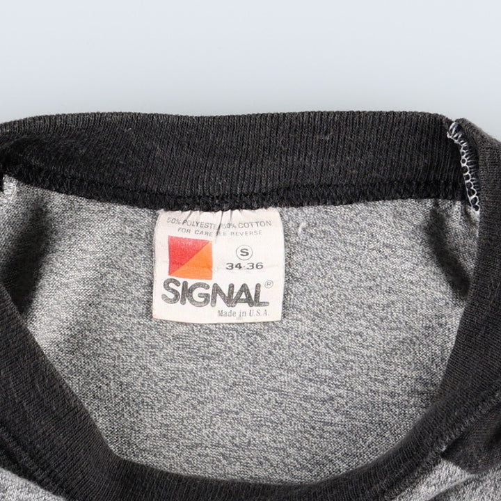 80'S SIGNAL John Mellencamp 3/4 Sleeve Raglan Band T-Shirt, Made in USA, Men's Size S (Equivalent), Vintage polyester gray type Vintage Second Hand