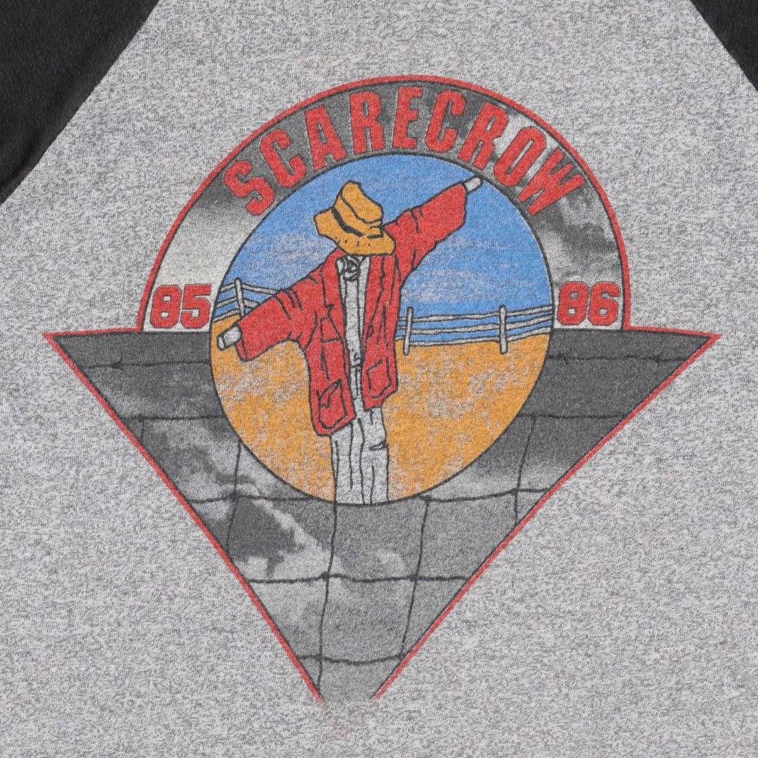 80'S SIGNAL John Mellencamp 3/4 Sleeve Raglan Band T-Shirt, Made in USA, Men's Size S (Equivalent), Vintage polyester gray type Vintage Second Hand