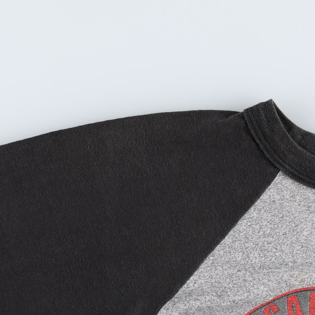 80'S SIGNAL John Mellencamp 3/4 Sleeve Raglan Band T-Shirt, Made in USA, Men's Size S (Equivalent), Vintage polyester gray type Vintage Second Hand