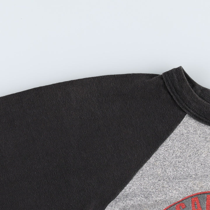 80'S SIGNAL John Mellencamp 3/4 Sleeve Raglan Band T-Shirt, Made in USA, Men's Size S (Equivalent), Vintage polyester gray type Vintage Second Hand
