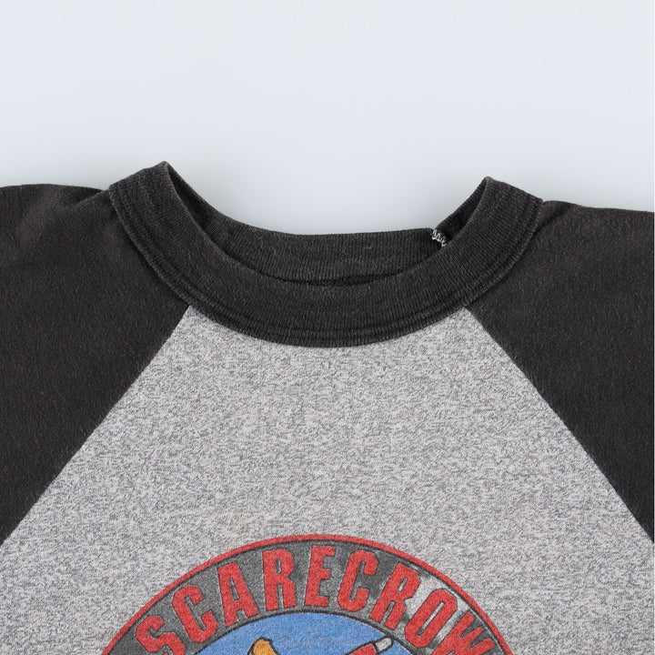 80'S SIGNAL John Mellencamp 3/4 Sleeve Raglan Band T-Shirt, Made in USA, Men's Size S (Equivalent), Vintage polyester gray type Vintage Second Hand