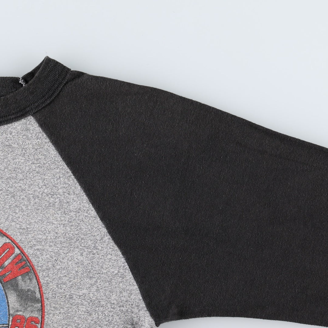 80'S SIGNAL John Mellencamp 3/4 Sleeve Raglan Band T-Shirt, Made in USA, Men's Size S (Equivalent), Vintage polyester gray type Vintage Second Hand