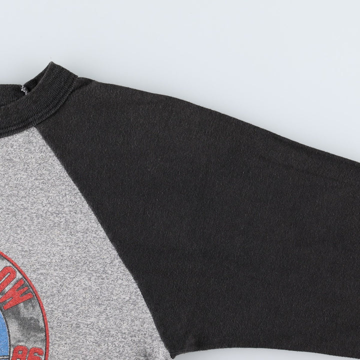 80'S SIGNAL John Mellencamp 3/4 Sleeve Raglan Band T-Shirt, Made in USA, Men's Size S (Equivalent), Vintage polyester gray type Vintage Second Hand