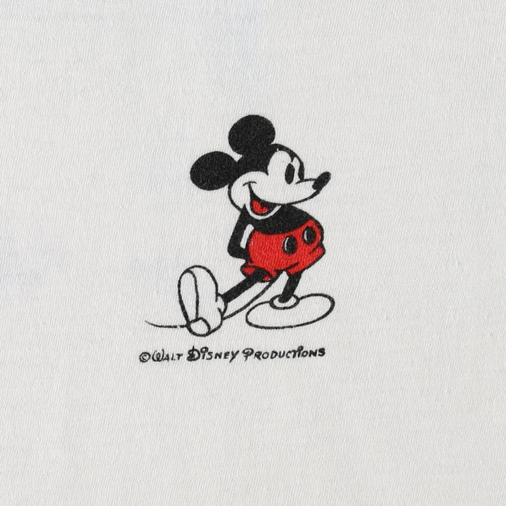1970'S Disney Mickey Mouse Ringer T-shirt, Character Print T-shirt, Women's Size M (approx.), Vintage cotton white type Vintage Second Hand