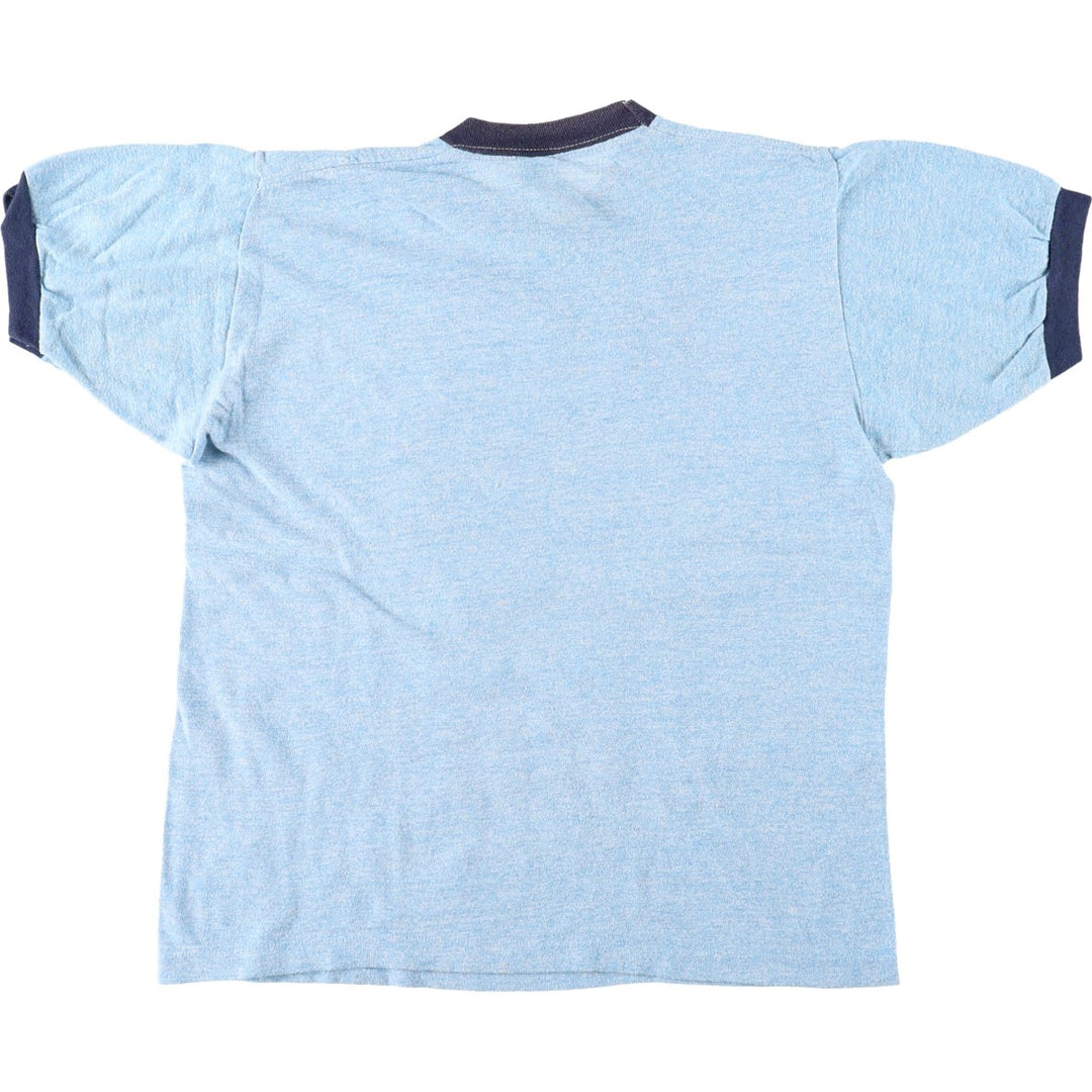 70'S Sportswear Ringer T-Shirt, Made in USA, Men's Size M (Equivalent), Vintage cotton blue type Vintage Second Hand