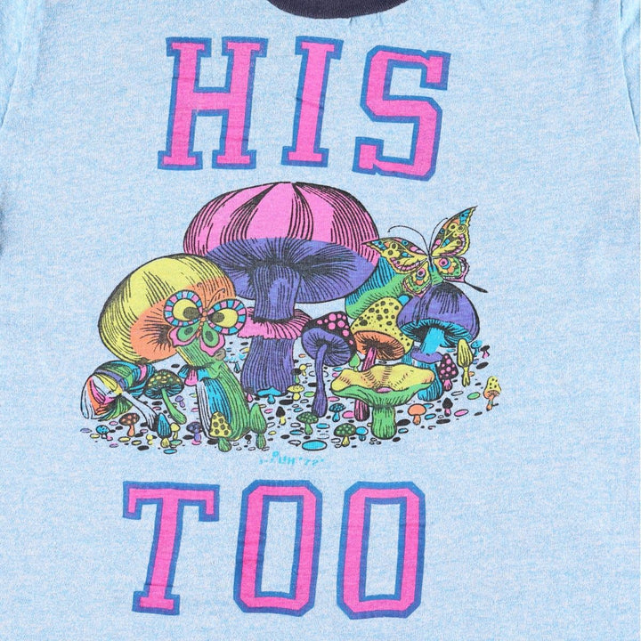 70'S Sportswear Ringer T-Shirt, Made in USA, Men's Size M (Equivalent), Vintage cotton blue type Vintage Second Hand