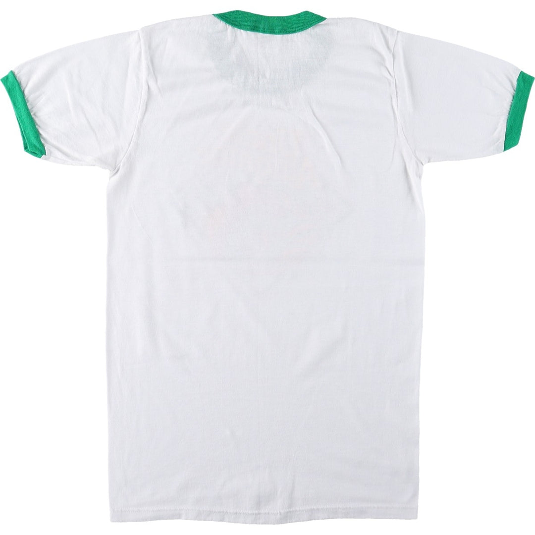 80'S Stedman Ringer T-Shirt, Made in USA, Men's Size S (Equivalent), Vintage polyester white type Vintage Second Hand