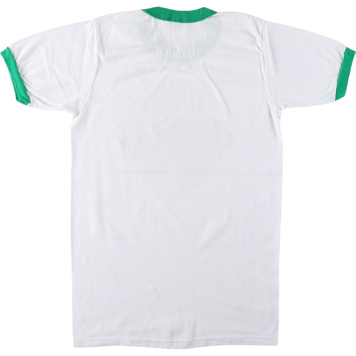80'S Stedman Ringer T-Shirt, Made in USA, Men's Size S (Equivalent), Vintage polyester white type Vintage Second Hand