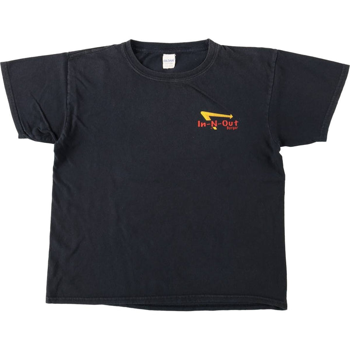 Gildan In-N-Out Burger Advertising T-Shirt, Women's Size M (approx.) unclear black type Vintage Second Hand