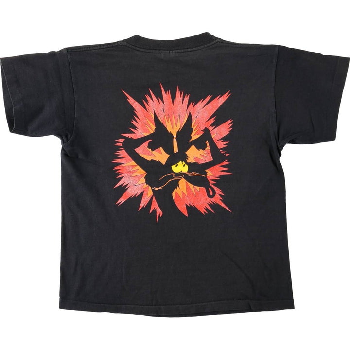 90'S TAG Looney Tunes Wile E. Coyote Character Print T-Shirt, Made in USA, Women's Size M (approx.), Vintage cotton black type Vintage Second Hand
